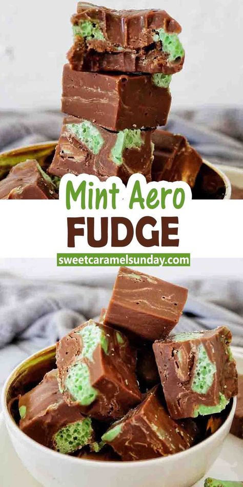 Mint Aero Fudge is a quick and easy fudge recipe. Using simple ingredients and the mirowave, we whip up this delightful chocolate mint fudge. #easyrecipe @sweetcaramelsunday Quick Fudge Recipe, Chocolate Mint Fudge, Mint Fudge Recipe, Flavored Fudge, Aero Chocolate, Mint Fudge, Easy Fudge Recipe, Mint Desserts, Easy Fudge