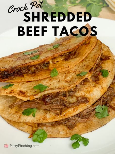 Mexican Minute Rice, Shredded Beef Tacos Crockpot, Crock Pot Shredded Beef, Shredded Beef Tacos Recipes, Crockpot Beef Tacos, Crockpot Shredded Beef, Easy Spanish Rice, Slow Cooker Shredded Beef, Shredded Beef Recipes