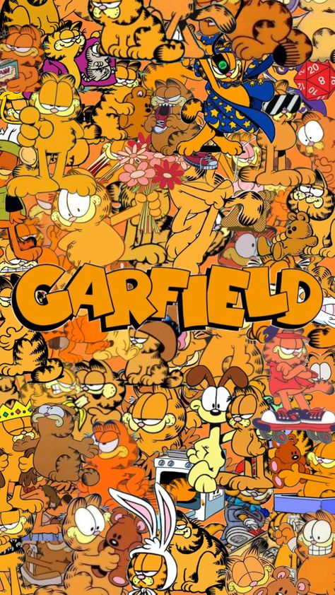 Garfield wallpaper collage #garfield #garfieldthecat Garfield Wallpaper, Wallpaper Collage, Creative Play, Cut Out, Energy, Collage