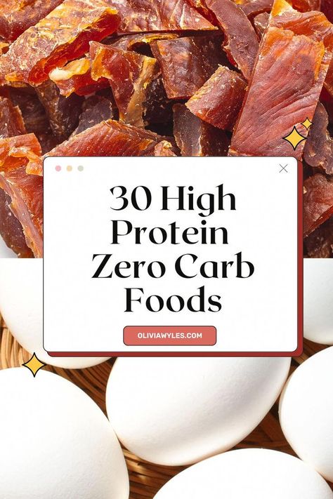 Are you looking for high protein zero carb foods, or perhaps just need to add a little variety to your carnivore or keto diet? Whether you’re fully committed to a high protein diet or just looking to reduce carbs and boost protein, this food list will give you tons of ideas to keep you satiated and satisfied. Whether you’re on a high protein, carnivore, or low-carb diet, there is something here for everyone! #LowCarbDessertRecipes High Protein Food List Low Carb, Less Carbs More Protein, Best High Protein Low Carb Foods, High Protein Low Carb Foods List, High Protein No Carb Snacks, High Protein Meals No Carb, List Of High Protein Foods, High Protein Low Carb Grocery List, Ways To Get Protein In Your Diet