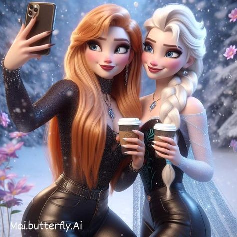 Frozen Elsa And Anna Wallpaper, Disney Animation Wallpaper, Disney Princess Outfits Women, Disney Princess Together, Cute Cartoon Wallpapers Disney, Elsa Stuff, Elsa Anime, Elsa Disney Princess, Realistic Disney Princess