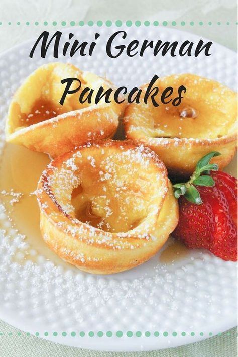 Mini German Pancakes, German Pancakes, Breakfast Pancakes, Deilig Mat, Breakfast Items, Breakfast Brunch Recipes, Breakfast Treats, Savoury Cake, Breakfast Dishes