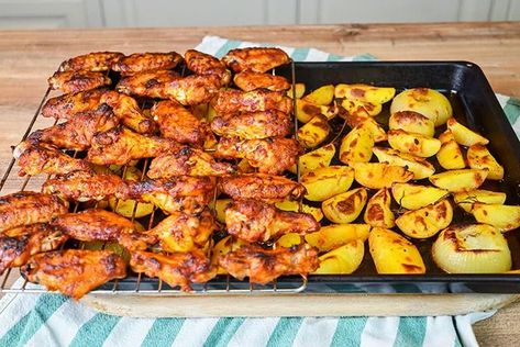 Marinated Chicken Wings With Potatoes : 10 Steps (with Pictures) - Instructables Marinated Chicken Wings Recipes, Wings Baked In The Oven, Chicken Wings Baked, Chicken Wing Marinade, Oven Chicken Wings, Marinated Chicken Wings, Wings In The Oven, Lean Meat Recipes, Reheat Chicken