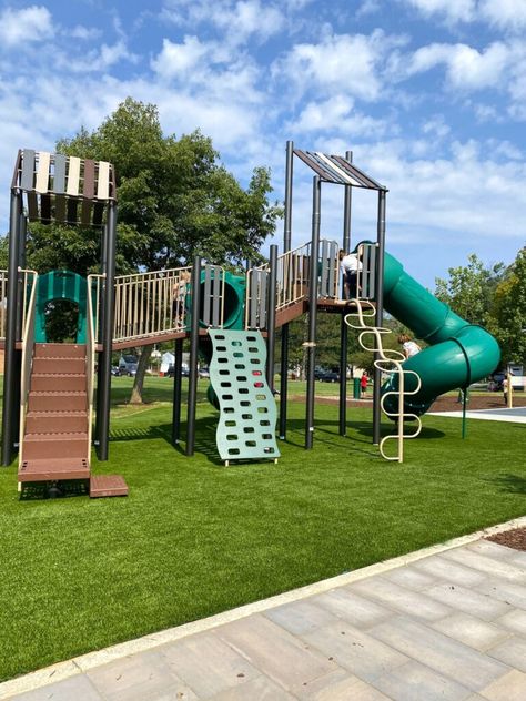 Cute Playground, Play Park, Playground Aesthetic, Neighborhood Playground, Sheltered Housing, Playground Areas, Rock Climbing Wall, Children Park, Park Playground