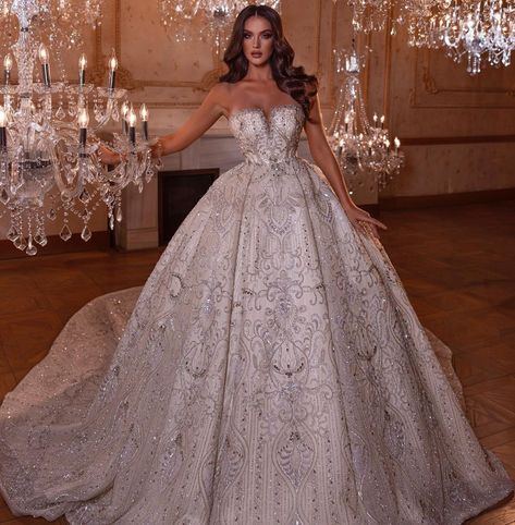 Albina Dyla, Ball Gowns Fantasy, Extravagant Wedding Dresses, Satin Mermaid Wedding Dress, Big Wedding Dresses, Extravagant Wedding, Sheer Wedding Dress, Stylish Wedding Dresses, Airbrush App