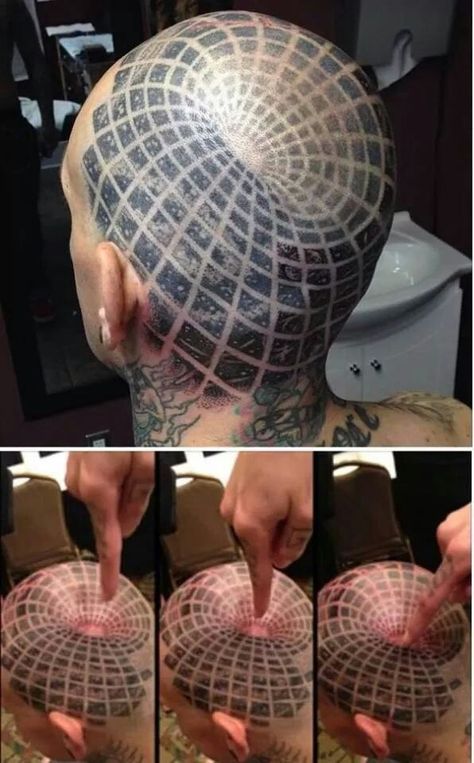 Tattoos Masculinas, Tatoo 3d, Optical Illusion Tattoo, Trash Polka Tattoo, Cool Optical Illusions, Geniale Tattoos, Weird Tattoos, 3d Tattoos, Shoulder Tattoos For Women