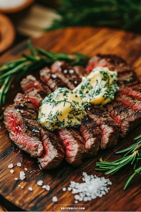 I love this juicy grilled steak topped with creamy herb butter! It's the perfect way to elevate a simple dish into something extraordinary. The savory flavors of the rosemary and garlic blend beautifully with the tenderness of the meat. Whether it's for a weeknight dinner or a special occasion, this recipe is sure to impress! Butter For Steak, Best Grilled Steak, Rosemary Steak, Herbed Butter, Frozen Steak, Grilled Steak Recipes, Garlic Butter Steak, Marinated Steak, Best Steak