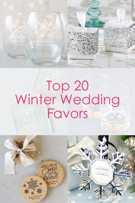 Planning a winter wedding? Find the perfect winter wedding favors all in one place! Winter Favors, Winter Wedding Planning, Winter Wedding Favors, Winter Schnee, Wedding Themes Winter, December Wedding, Wedding Favors Cheap, Winter Wonderland Wedding, Wedding Dress Pictures