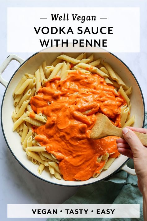 Dairy Free Vodka Sauce, Vegan Starter Guide, Vegan Vodka Sauce, Vegan Starter, Penne Recipes, Vegan Pasta Dish, Vegan Starters, Vodka Sauce, Vegan Pasta