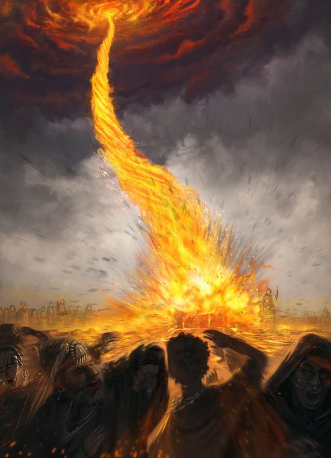 Christian God Art, Elijah Fire From Heaven, Elijah And The Prophets Of Baal, Elijah And Prophets Of Baal, Elijah Prophet, Biblical Art Artworks, Prophet Art, Faith Illustration, Godly Art