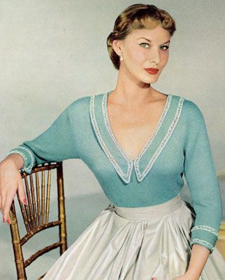 The Evening Star, Evening Star, Evening Blouses, Jumper Knitting Pattern, Vintage Knitting Patterns, Sweater Jumper, 60s Fashion, 50s Fashion, 1950s Fashion