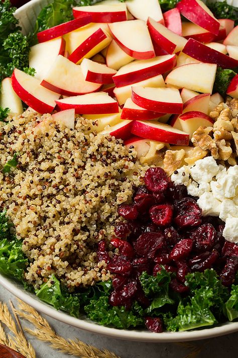 Autumn Kale Apple and Quinoa Salad | Cooking Classy Quinoa Cooking, Resep Salad, Cooking Classy, Kale Salad, Quinoa Recipes, Quinoa Salad, Healthy Salad Recipes, Delicious Salads, Soup And Salad