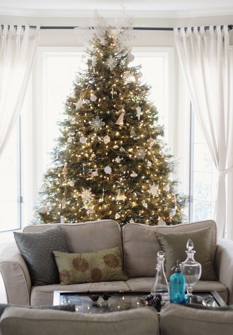 Behind Sofa, Newport House, Happiest Season, Pretty Christmas Trees, Behind Couch, Silver Christmas Decorations, More Sleep, Silver Christmas Tree, Holiday Sparkle