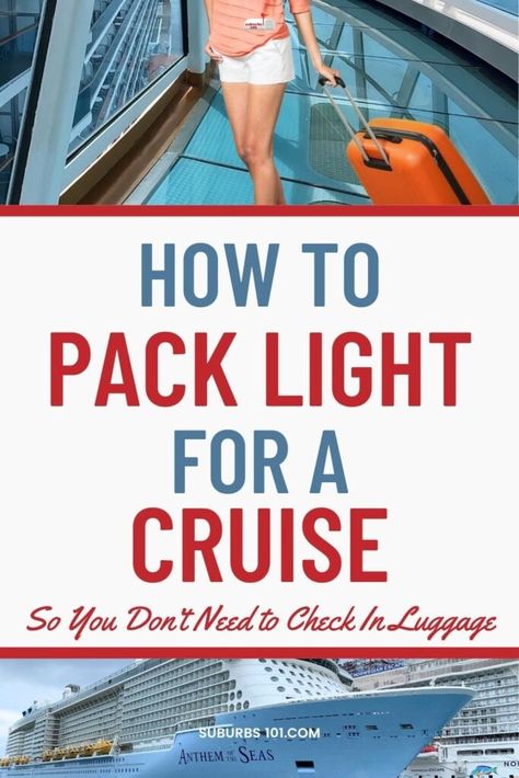 How to Pack Light for a Cruise So You Don't Have to Check In Luggage (Free Packing List) How To Pack For A Cruise In A Carry On, Minimalist Cruise Packing, How To Pack For A Cruise, Travel Laundry Detergent, Check In Luggage, Caribbean Cruise Packing, Baltic Sea Cruise, Panama Canal Cruise, Going On A Cruise