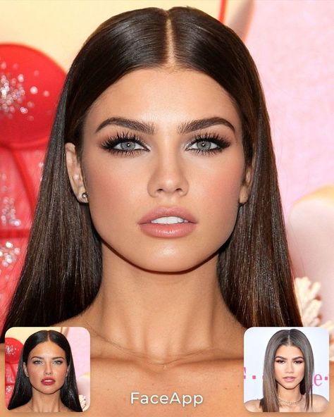 (paid link) Neutral Makeup, Who? These Colorful Eyeshadow Faceapp Morphing Celebrities, Square Face Shape Makeup, Celebrity Face Morph, Make Up Yeux, Square Face Makeup, Portrait Headshots, Rectangle Face Shape, Facial Shapes, Nose Reshaping