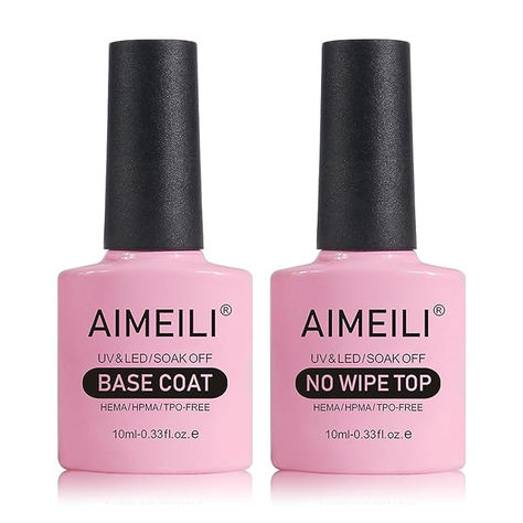 Gel Nail Polish No Wipe Top and Base Coat Set 💅#nailcare #gelnails #nailpolish #nailart #nailartist Clear Gel Nail Polish, Clear Gel Nails, Gel Builder, Buff Nails, Coat Set, Nail Polish Storage, Soak Off Gel Nails, Gel Top Coat, Toxin Free