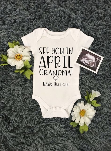 Surprise Pregnancy Announcement Baby Onesie Baby Announcement To Friends, Pregnancy Announcement To Grandma, Surprise Pregnancy Announcement, Baby Announcement To Husband, About Pregnancy, Pumping Moms, Announcement Ideas, Pregnancy Announcements, Baby Sleep Problems