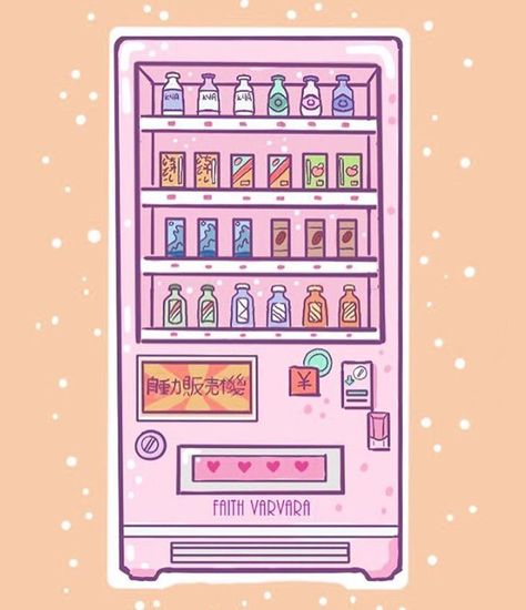 Cute Vending Machine Illustration, Cute Vending Machine Drawing, Kawaii Vending Machine, Vending Machine Drawing, Vending Machine Art, Css Inspiration, Candy Vending Machine, Shaker Keychain, Kawaii Store