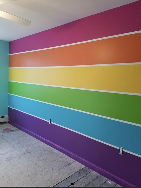 Multicolor Wall Paint Ideas, Classroom Walls Paint, Asian Paint Design, Wall Paint Patterns, Interior Wall Colors, Room Wall Colors, Big Girl Bedrooms, Residential Building Design, Room Wall Painting