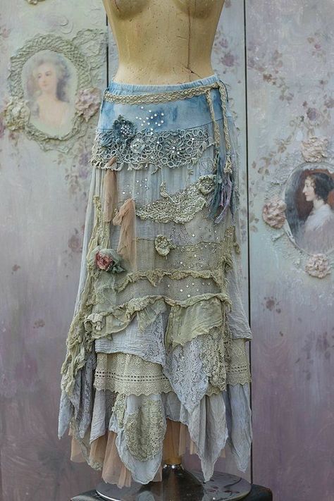 By Fleursboheme Vetement Hippie Chic, Shabby Chic Outfits, Shabby Chic Clothes, Boho Mode, Mode Hippie, Hippie Skirts, Stil Boho, Mode Boho, Bohol