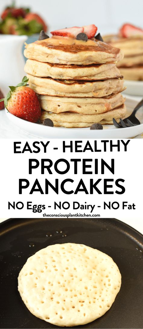 Easy Vegan Protein, Healthy Protein Pancakes, Vegan Protein Pancakes, Pasta Food Recipes, Easy Protein Pancakes, Vegan Pancakes Easy, Protein Powder Pancakes, Recipes Chili, Pasta Bread