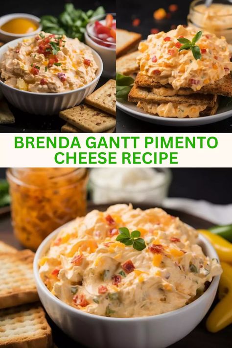 Blueberry Delight Recipe, Brenda Gantt Recipes, Pimento Cheese Recipe, Blueberry Delight, Classic Southern Recipes, Vegetable Dips, Pimento Cheese Recipes, Colby Cheese, Southern Dishes