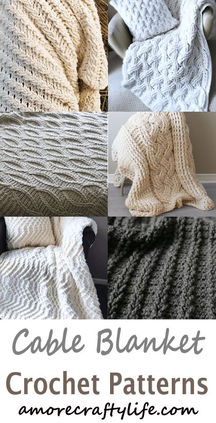 Cable Blanket Crochet Patterns – Update Your Home - A More Crafty Life Crochet Cable Blanket, Cable Blanket, Granny Square Häkelanleitung, Cables Blanket, Crochet Granny Squares, Throw Blanket Pattern, Chunky Crochet Blanket, Blanket Crochet Pattern, Crochet Cable