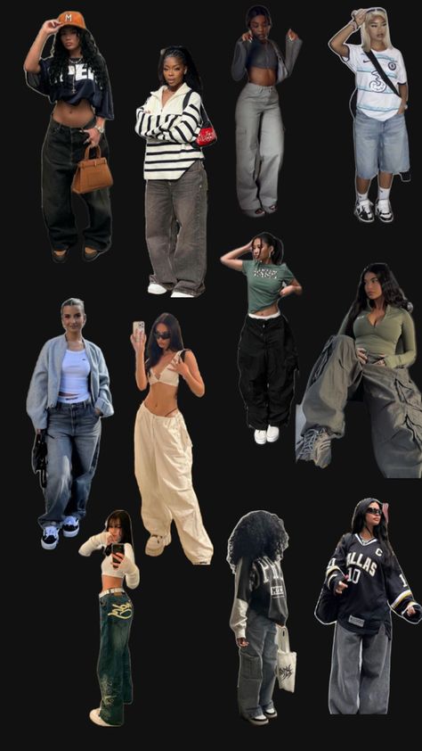 #streetwear #board Streetwear Moodboard Aesthetic, 90s Streetwear Women, Braindead Clothing, Girly Tomboy Aesthetic, 90s Tomboy Outfits, Serving Outfits, Tomboy Girly Outfits, Girly Streetwear Outfits, Baggy Streetwear Women