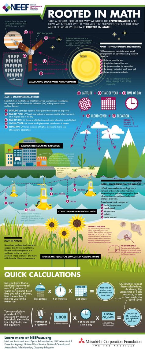 Check out NEEF's latest infographic in our Greening STEM series all about this year's theme for National Environmental Education Week 2016 - "Greening STEM, Rooted in Math!" Register your EE Week event today at NEEFusa.org/eeweek Math Infographics Design, Mathematics Infographic, Math Infographic, Maths Poster, Infographics Ideas, Science Infographics, Environmental Technology, Education Week, Environmental Engineering