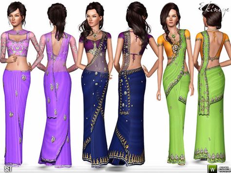 ekinege's Sarees - Set89 Sims 4 Saree, Cc The Sims 4, Sims 3 Cc, Embroidered Tulle Dress, Strapless Dresses Short, Sims Games, Sims 4 Dresses, Witch Fashion, The Sims 3