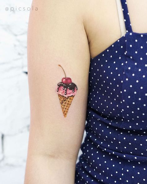 Dessert Tattoo, Ice Cream Tattoo, Framed Tattoo, Diamond Tattoos, Sweet Tattoos, Dad Tattoos, Bad Tattoos, Matching Tattoo, Face Tattoo