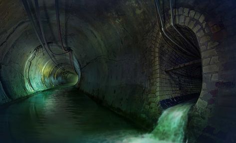 Fantasy Sewers Art, Sewer Monster Art, Fantasy Sewers, Sewer Illustration, Episode Interactive Backgrounds, Episode Backgrounds, Fantasy Background, Scenery Background, Cyberpunk City