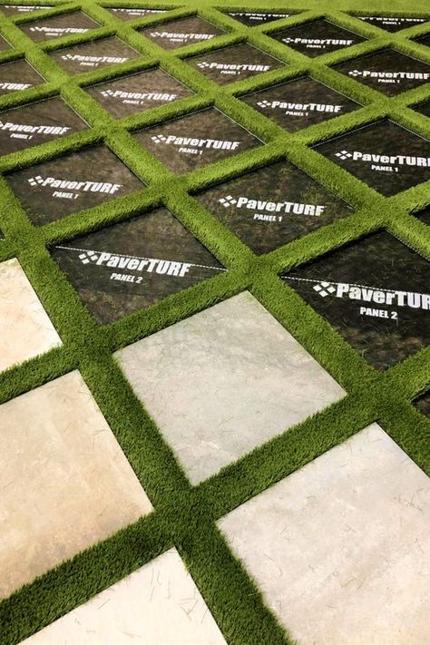 PaverTurf makes for easier installs of artificial grass and paver walkways, patios, pool decks and driveways in half the time. Turf Backyard, Paver Walkway, Pavers Backyard, Backyard Remodel, Backyard Inspiration, Artificial Turf, Paver Patio, Backyard Projects, Backyard Makeover