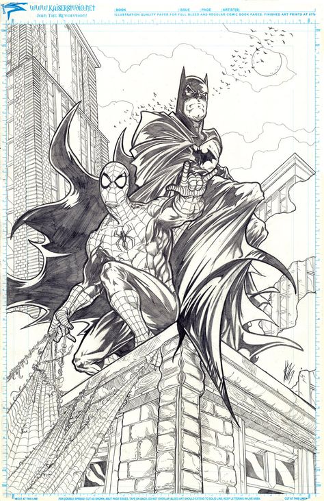 Spiderman Batman crossover pic Batman And Spiderman, Dc Vs Marvel, Dc Comics Vs Marvel, Batman Drawing, Spiderman Drawing, Batman Spiderman, Batman Artwork, Fun To Draw, Marvel Vs Dc