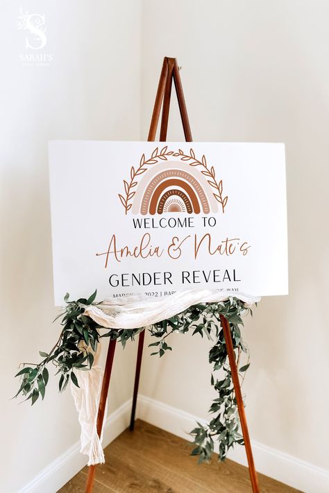 Rainbow Gender Reveal, Boho Baptism, Rainbow Sign, Bohemian Rainbow, Neutral Rainbow, Gender Party, Baby Shower Sign, Bloom Baby, Rainbow Baby Shower