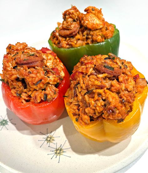 Chicken Chorizo-Stuffed Peppers Chorizo Stuffed Peppers, Chicken And Chorizo, Chicken Chorizo, Left Over, Fresh Rosemary, Small Bites, Sweet Onion, Red Wine Vinegar, Diced Tomato