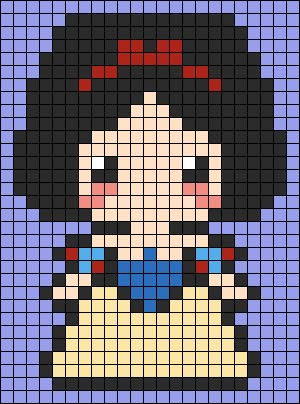 Snow White Pixel Art, Princess Pixel Art, Disney Princess Blanket, Disney Pattern, Princess Blankets, Bratz Doll Outfits, Bullet Journal Paper, Pixel Art Grid, Beautiful Beadwork