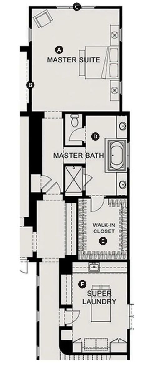 5 Primary Suites That Showcase Functionality and Features | Professional Builder Master Suite Layout With Sitting Area, Master Suite Addition Plans, Master Suite With Laundry, Floor Plans With Dimensions, Master Suite Floor Plans, Suite Layout, Master Suite Layout, Master Suite Floor Plan, Suite Floor Plan