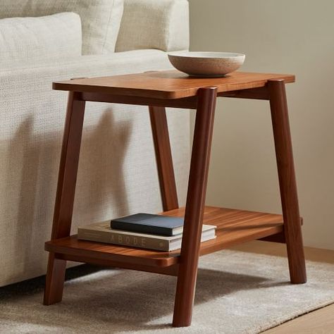 Modern Side Tables & End Tables | West Elm Midcentury Side Tables, Japanese Side Table, Japandi Side Table, Side Couch Table, Hardwood Nightstand, Side Tables In Living Room, Office Side Table, Modern Bedside Table Design, Mcm Side Table