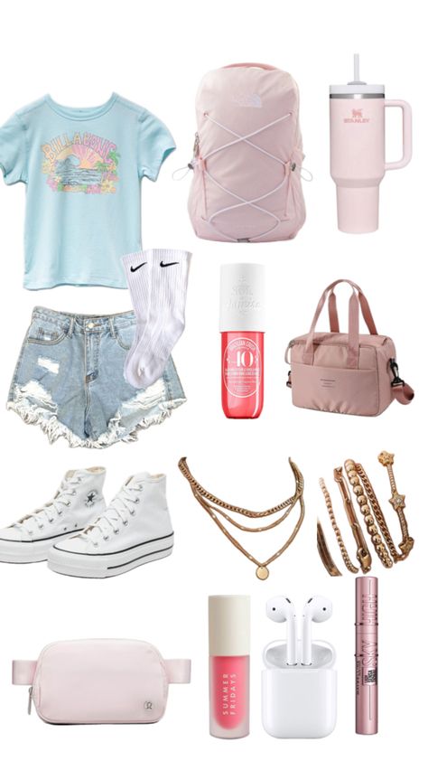 First day of school School Outfits Summer, First Day Of School Outfits, Preppy Outfits For School, Summer School Outfits, First Day Of School Outfit, Casual Preppy Outfits, Trendy Outfits For Teens, Everyday Fashion Outfits, Cute Lazy Day Outfits