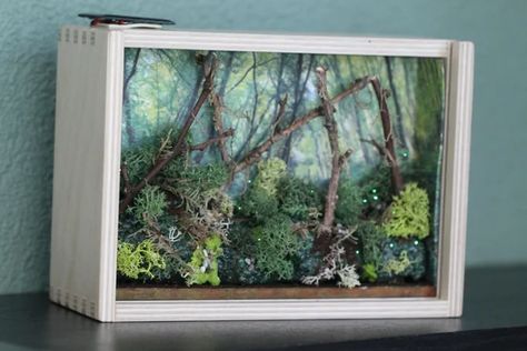 Firefly Forest : 7 Steps (with Pictures) - Instructables Polymer Clay Forest, Ecosystems Diorama, Clay Forest, Firefly Forest, Ikea Picture Frame, Forest Crafts, Diy Woodland, Ikea Pictures, The Borg