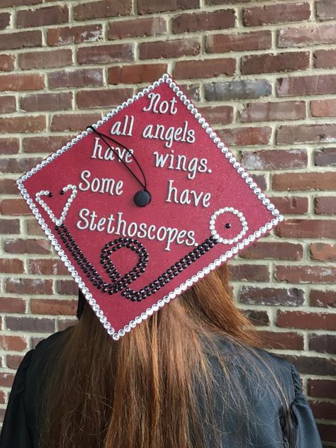 Emergency Room Nurse Graduation Cap, Nursing School Grad Cap Ideas, Nurse Grad Caps, Lpn Graduation Cap, Medical Assistant Graduation Cap, Nursing Graduation Caps, Nursing School Graduation Cap, Nurse Graduation Cap Designs, Graduation Cap Decoration Nursing