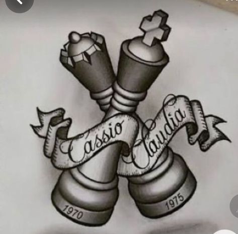 King Queen Chess Tattoo, King And Queen Chess Piece Tattoo Design, Chess King And Queen Tattoo, King And Queen Chess Pieces Drawing, King Queen Chess Piece Tattoo, King And Queen Chess Tattoo, King And Queen Chess Piece Tattoo, King Chess Piece Drawing, Chess Tattoo Design