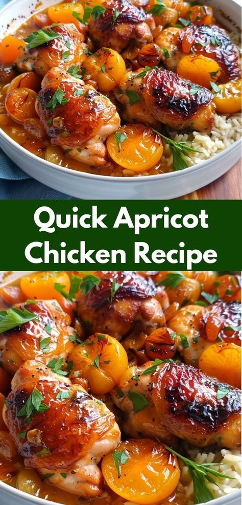 Want new BBQ food ideas? This Quick Apricot Chicken Recipe is ideal! A tasty apricot recipe and chicken recipe, perfect for your next barbecue. Apricot Chicken Recipes, Barbecue Side Dishes, Simple Family Meals, Apricot Recipes, Apricot Chicken, Bbq Ideas, Favorite Recipes Dinner, Yummy Chicken Recipes, Recipes For Dinner