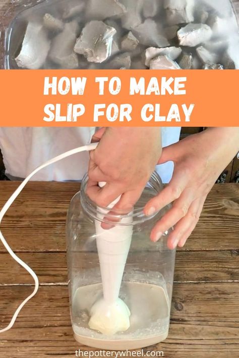 This article is all about how to make slip for clay.  Clay slip is simple to make, but it can be used for different purposes.  And you need to adjust the way you make slip for clay according to how you are going to use it.    This is a simple step by step guide with images and videos on how to make the perfect slip.  I cover 3 simple methods, which will help you make the idea clay slip for your potter projects.    Whether you are using your clay slip to join, decorate or cast your clay pottery. Learning Ceramics, Mason Stains, Mud Play, Ceramics Painting, Pottery Slip, Slip Decoration, Mud Pies, Clay Slip, Coil Pottery