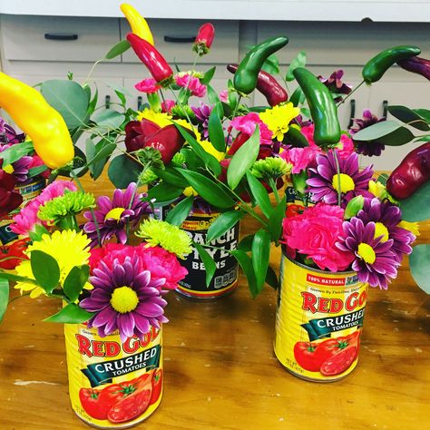 PrettyOldStuffNWA on Instagram: “Festive tablescapes for the Bingo/Chili Cookoff at Sequoyah UMC yesterday . So much fun! #bingonight #chilicookoff #fiesta #fiestaparty…” Chili Competition Decorations, Chili Cookoff Centerpieces, Chili Cook Off Decorations Ideas, Table Decorations For Chili Cook Off, Chili Cookoff Booth Themes, Chili Cookoff Table Decorations, Chili Cook Off Table Display, Chili Cook Off Decorations Centerpieces, Chili Cook Off Centerpieces