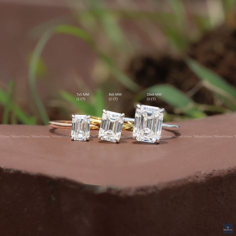 1ct Emerald Solitaire Engagement Ring, 3ct Emerald Engagement Ring, 2ct Emerald Engagement Ring, Emerald Cut Solitaire Engagement Ring, Emerald Cut Moissanite Ring, 3 Carat Ring, Emerald Cut Solitaire, Emerald Cut Diamond Ring, Emerald Cut Moissanite