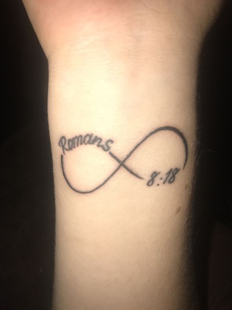 Tattoo romans 8:18 Bible Verse Wrist Tattoo, Romans 8 28 Tattoo, Romans 5 8 Tattoo, 28 Tattoo, Jesus Tattoos, Font Tato, Bible Verse Tattoos, Verse Tattoos, Christian Sleeve Tattoo