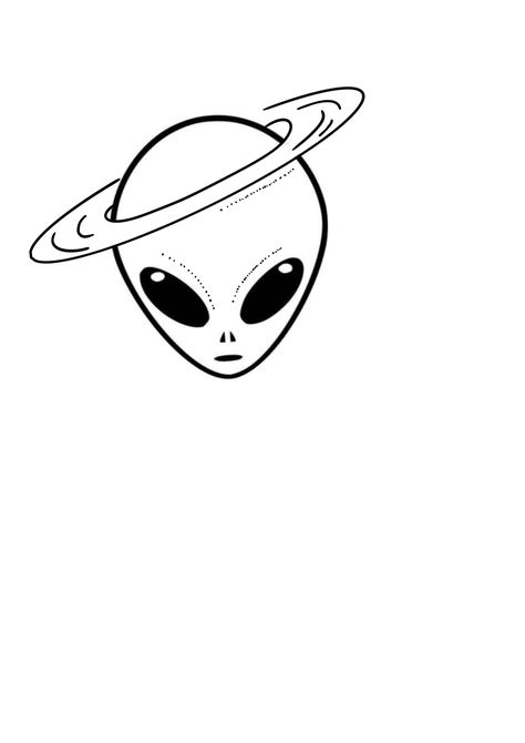 Minimal Alien Tattoo, E T Tattoo, Aliens Tattoo Design, Alien Line Art, Space Tattoo Simple, Cute Alien Tattoo, Alien Outline, Small Alien Tattoo, Area 51 Tattoo