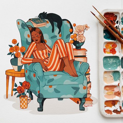 Sibylline Meynet, Gouache Illustrations, Gouache Art, Arte Sketchbook, Gouache Painting, Pretty Art, Drawing Inspiration, Painting Inspiration, Watercolor Paper